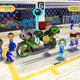 Image for article titled Pit Crew Panic – Girls in Miniskirts Fixing Giant Toilets